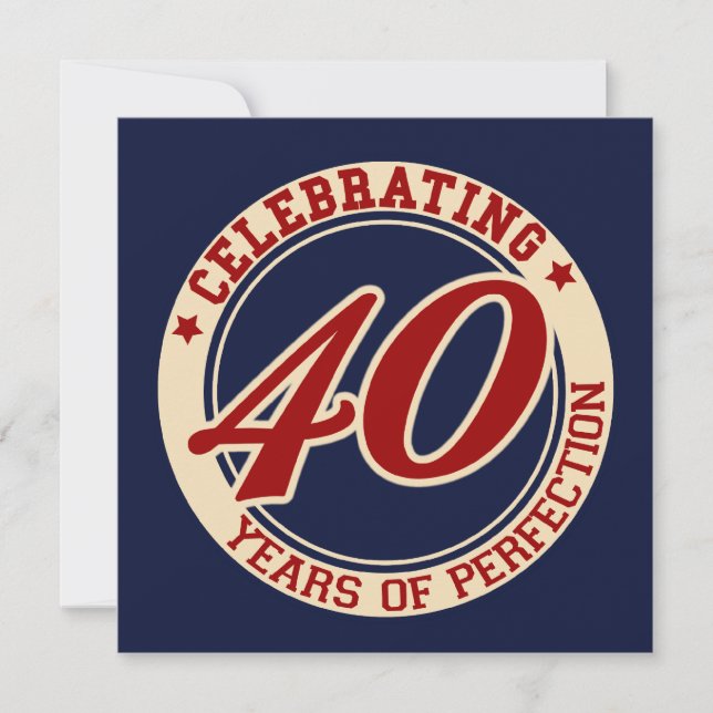 Convites Celebrando 40 anos de perfeição (Frente)