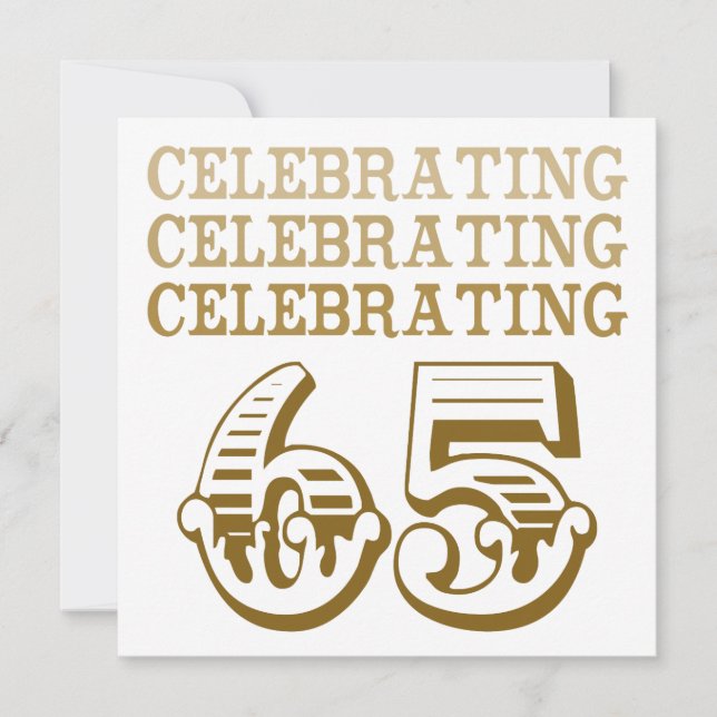 Convites Celebrando 65! (Festa de aniversário) (Frente)