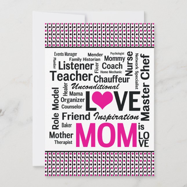 Convites Celebrando a mamãe - Dia de as mães ou Mãe de aniv (Frente)