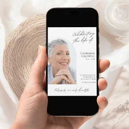 Convites Celebrando A Vida Da Foto De Arch Minimalista