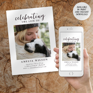 Convites Celebrando a Vida do Serviço Memorial de Fotos