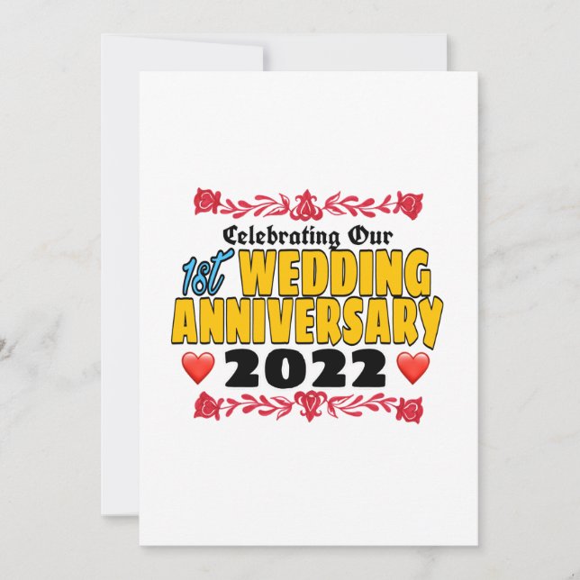 Convites Celebrando o nosso aniversário de casamento de 1ru (Frente)