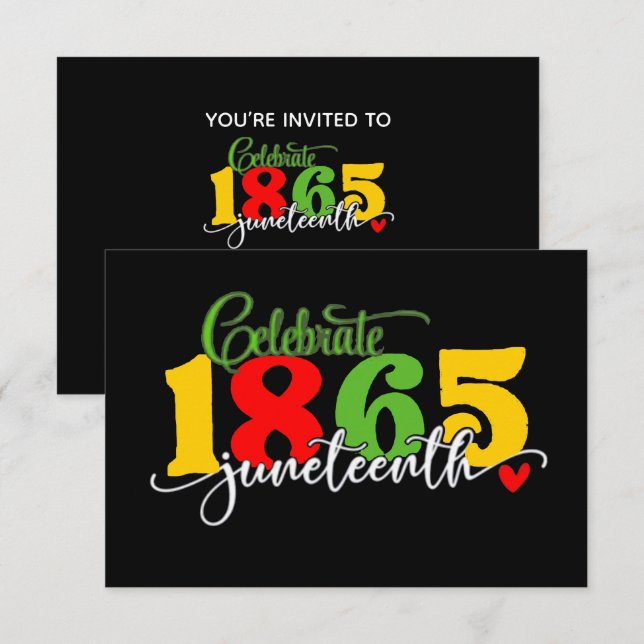 Convites Celebrar 19 de junho: Liberdade Desde 1865 (Frente/Verso)