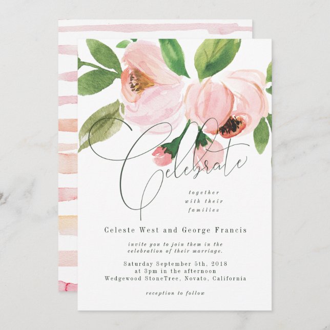 Convites celebrar a aquarela. (Frente/Verso)