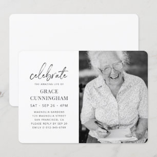 Convites Celebrar a surpreendente vida Foto simples moderna