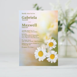 Convites Celebrar Casamento de Bela Natureza Branca Daisy