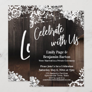 Convites Celebrar com as Flores das Luzes de Lace do Barrel