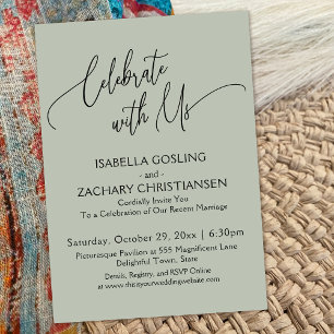 Convites Celebrar conosco com a Bonito caligrafia verde