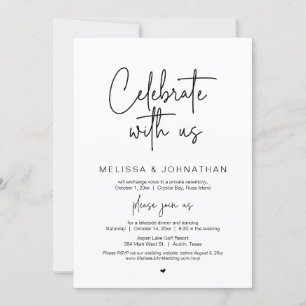 Convites Celebrar conosco, Janto de Elopemento de Casamento