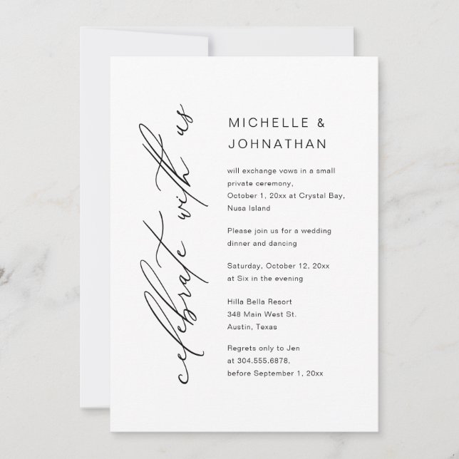 Convites Celebrar conosco, Partido do Janto de Elopemento d (Frente)