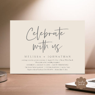 Convites Celebrar conosco Recepção de casamento moderna