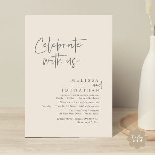 Convites Celebrar conosco, Recepção de casamento moderna