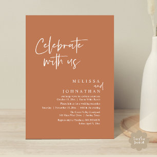 Convites Celebrar conosco, Recepção de casamento moderna