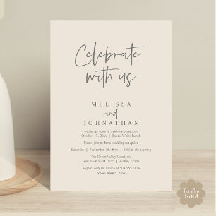 Convites Celebrar conosco, Recepção de casamento moderna