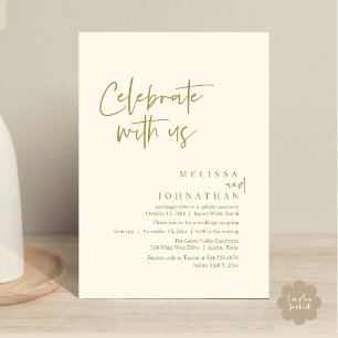 Convites Celebrar conosco, Recepção de casamento moderna