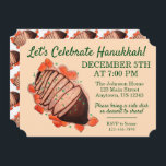 Convites Celebrar Hanukkah Brisket, Partido dos Feriados Ju<br><div class="desc">O convite apresenta uma ilustração original de um peito clássico de carne, com o VAMOS CELEBRATE HANUKKAH em uma fonte verde divertida. Simplesmente personalize com suas informações de festas de férias em Chanukah. Esta ilustração rápida também está disponível em produtos de partes coordenadoras e decoração. Não vê o que está...</div>