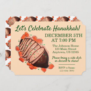Convites Celebrar Hanukkah Brisket, Partido dos Feriados Ju