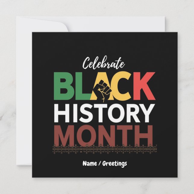 Convites Celebrar História Negra Mês Honrando Africano (Frente)