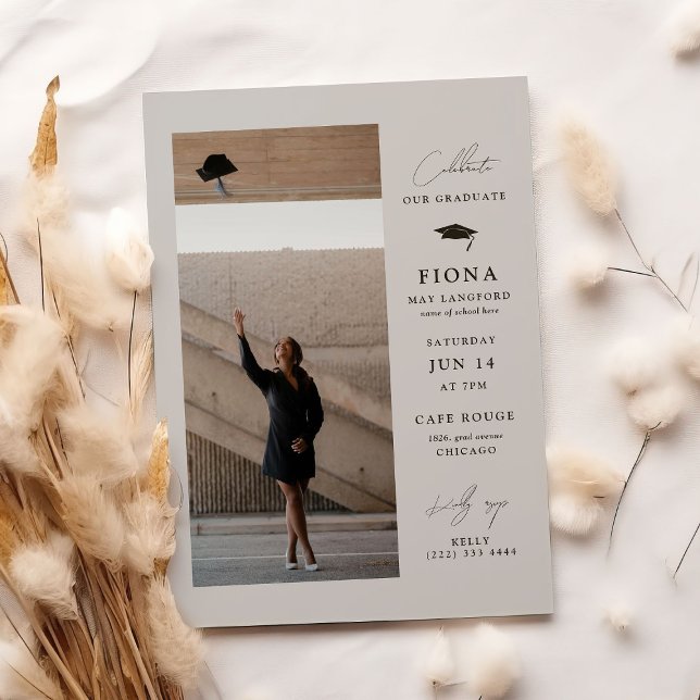 Convites Celebrar na Festa de formatura Elegante de Estilo (Criador carregado)