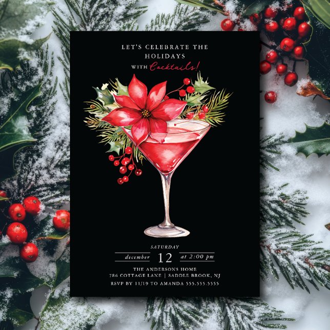 Convites Celebrar o Partido Cocktail de Natal de Férias (Criador carregado)