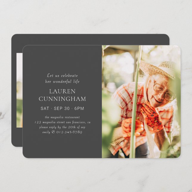 Convites Celebrar Sua Foto Simples E Simples Moderna (Frente/Verso)