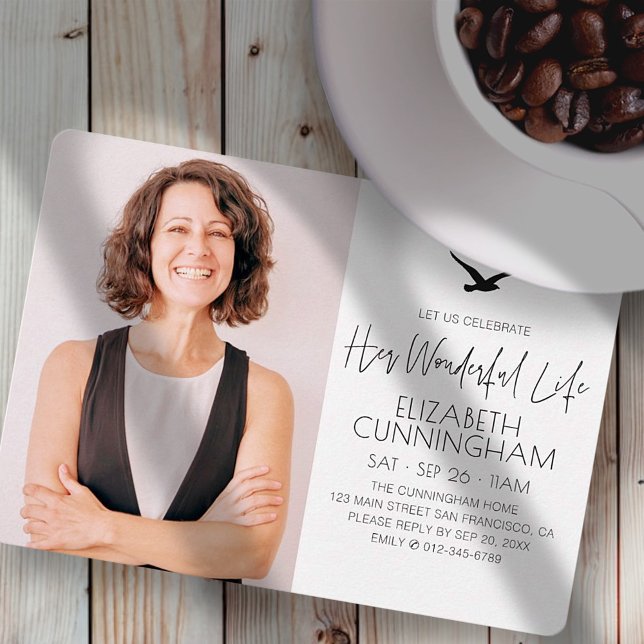 Convites Celebrar Sua Maravilhosa Foto Moderna Memorial Da  (Criador carregado)