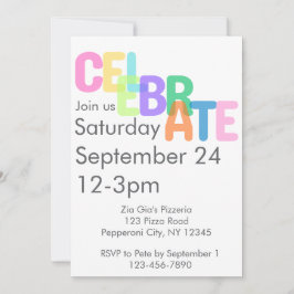 Convites Celebrate Invitation – All Occasion Party Invite