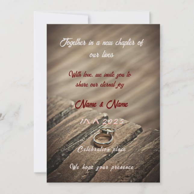 Convites "Celebrate Love: Elegant Weding Invitation (Frente)