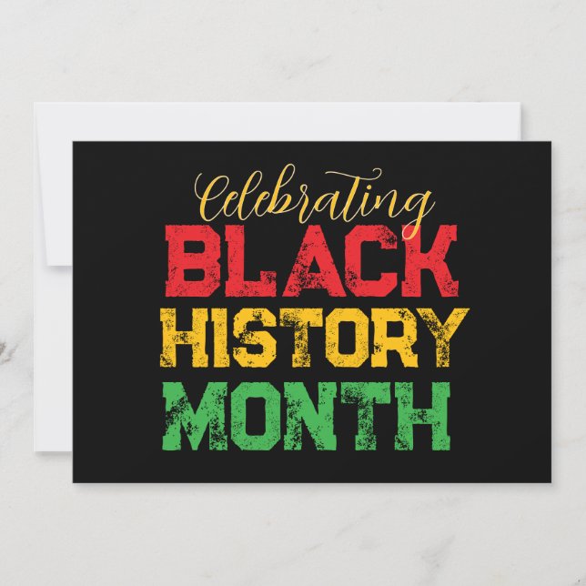 Convites Celebrating Black History Month Typography (Frente)