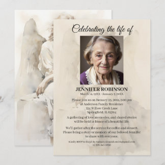 Convites Celebration of Life Invitation Angel Memorial 