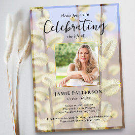 Convites Celebration of Life Photo, Pussy Willows Funeral