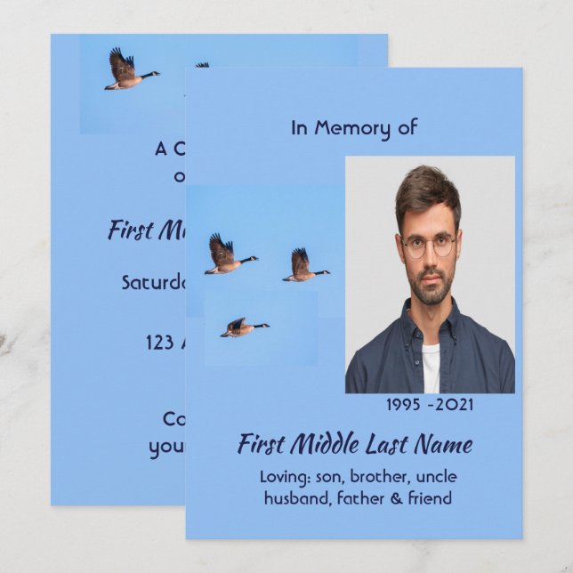 Convites Celebration of Life Service Canada Goose Outdoors (Frente/Verso)