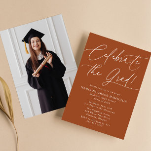 Convites Celebre a Festa de Graduação Terracota da Grad