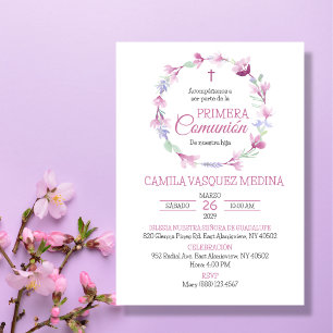 Convites Celebre a Primeira Comunhão da sua garota com o