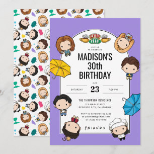 Convites Celebre com AMIGOS! Arte Chibi Personalizada de An