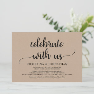 Convites Celebre conosco, Casamento Brown Kraft Elopement