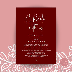Convites Celebre conosco, Casamento Fuga Burgundy Vinho