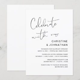 Convites Celebre conosco, Elopamento de Casamento moderno