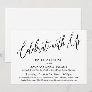 Convites Celebre Conosco Escrita Elegante Festa P&B