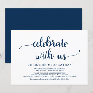 Convites Celebre conosco, Festa de Elopamento de Casamento 