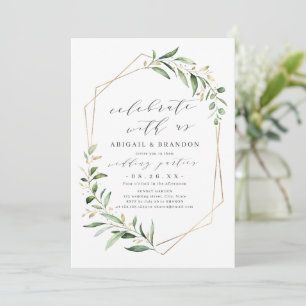 Convites Celebre Conosco! Greenery Geométrico Wedding