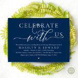 Convites Celebre conosco, Jantar de Casamento Intimo<br><div class="desc">Anuncie elegantemente o seu para sempre com o nosso convite de celebração de casamento fuga "Celebre conosco". Elaborado para casais que continuam a sua história de amor, este convite atinge um equilíbrio perfeito de sofisticação e charme, preparando o cenário para um evento inesquecível. Com um design de letra contemporâneo moderno,...</div>