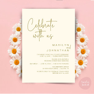 Convites Celebre conosco, Jantar de Casamento Íntimo