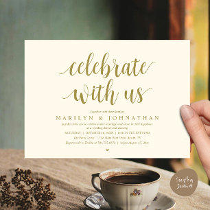 Convites Celebre conosco, Jantar de Casamento Íntimo Modern