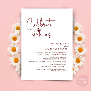 Convites Celebre conosco, Jantar de Elopement de Casamento