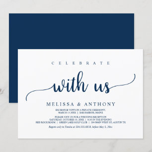 Convites Celebre conosco, jantar de fuga romântica de casam