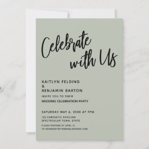 Convites Celebre Conosco! Manuscrito Sage Green Invitati