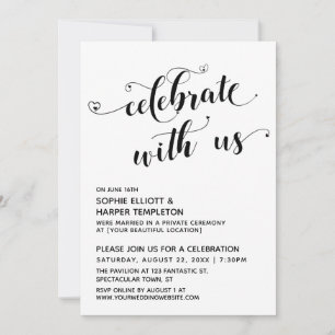 Convites Celebre Conosco Recepção Black & White Hearts