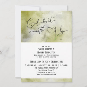 Convites Celebre conosco Recepção de Aquarela em Tons Terro
