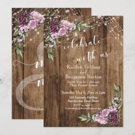 Convites Celebre Conosco Recepção de Luzes Florais Rústicas